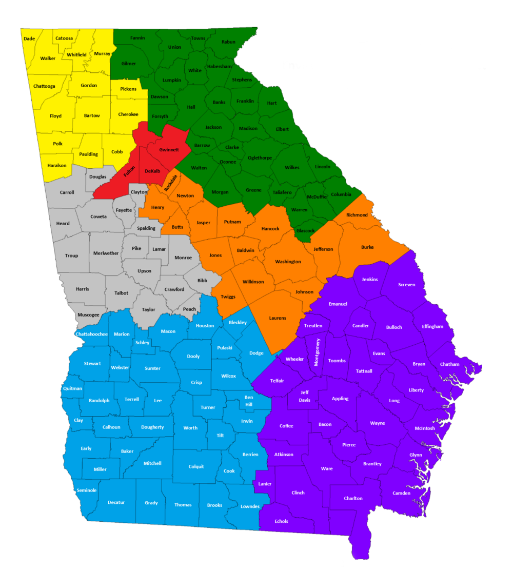 Statewide Map of Tire Management Unit Districts